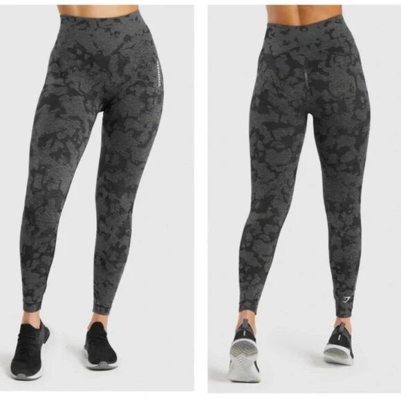 Gymshark Adapt Gray Camo Seamless High Waist Leggings Womens Size Small GLLG4683 - Picture 1 of 11